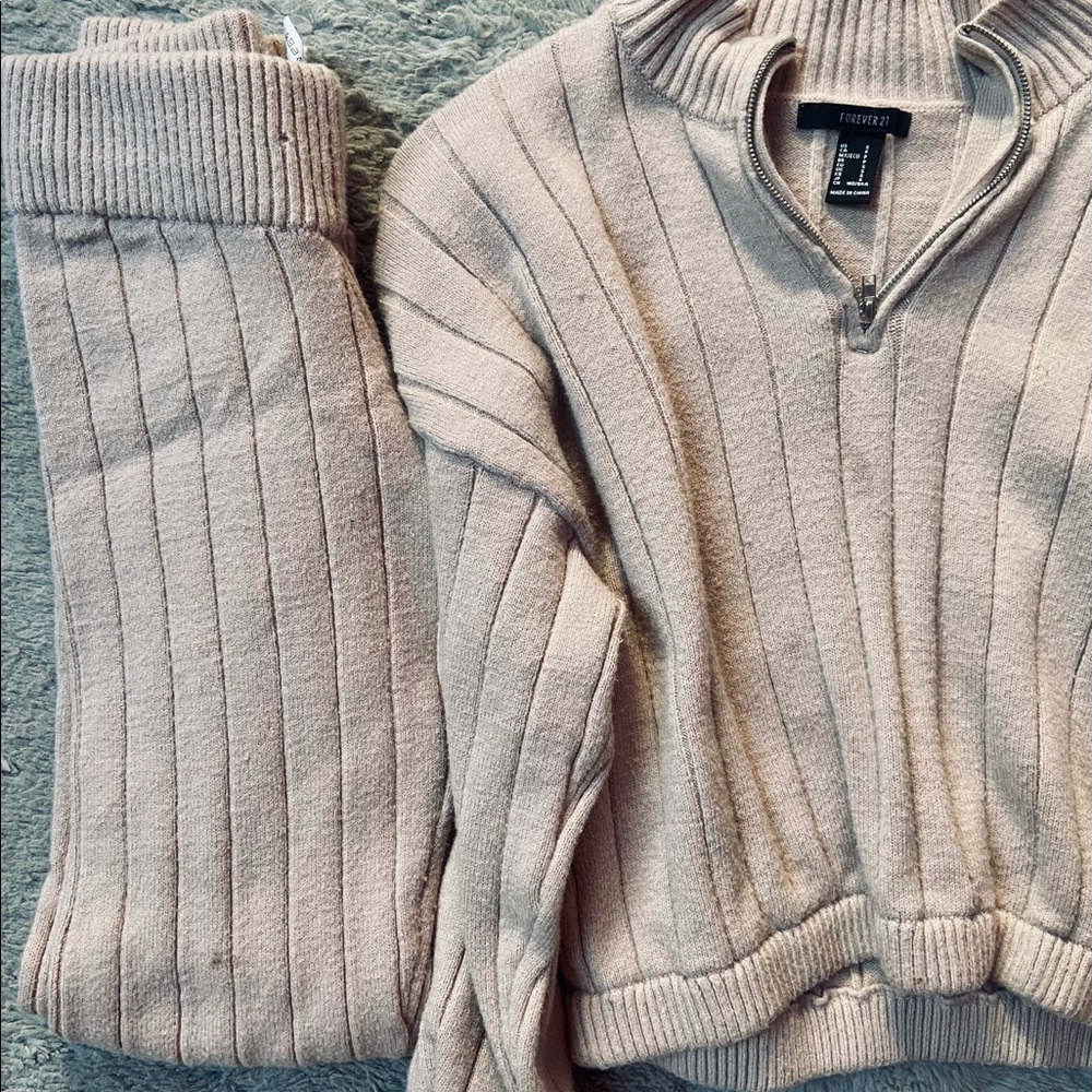 Ribbed knit set